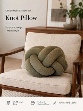 Design House Stockholm Knot Cushion Pillow Khaki |Scandinavian Modern Décor